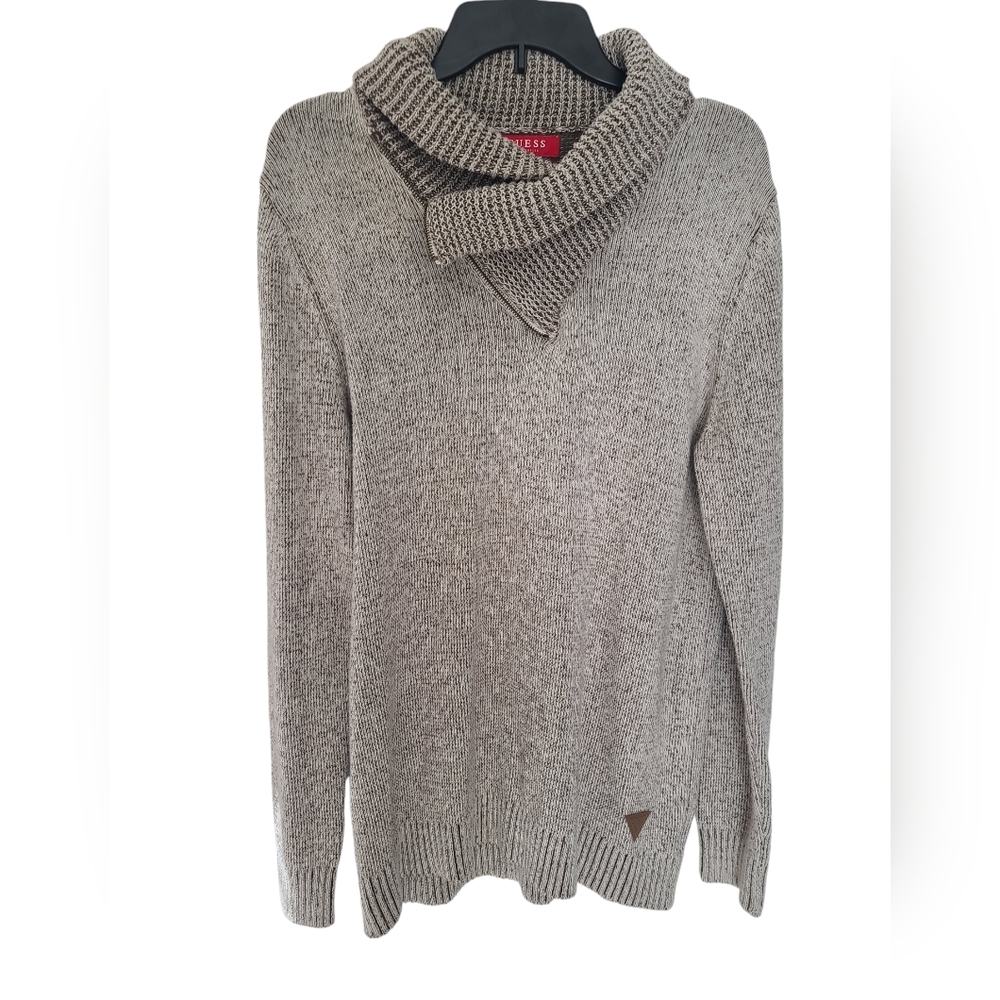 Guess Men's Shawl Neck Knit Pullover Sweater Size Large